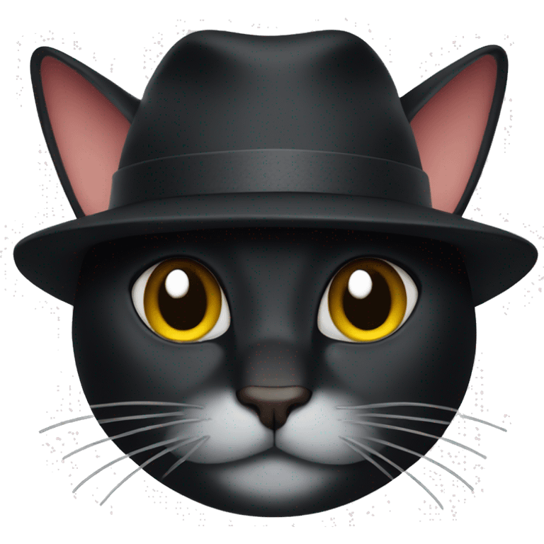 Black cat with a hat  emoji