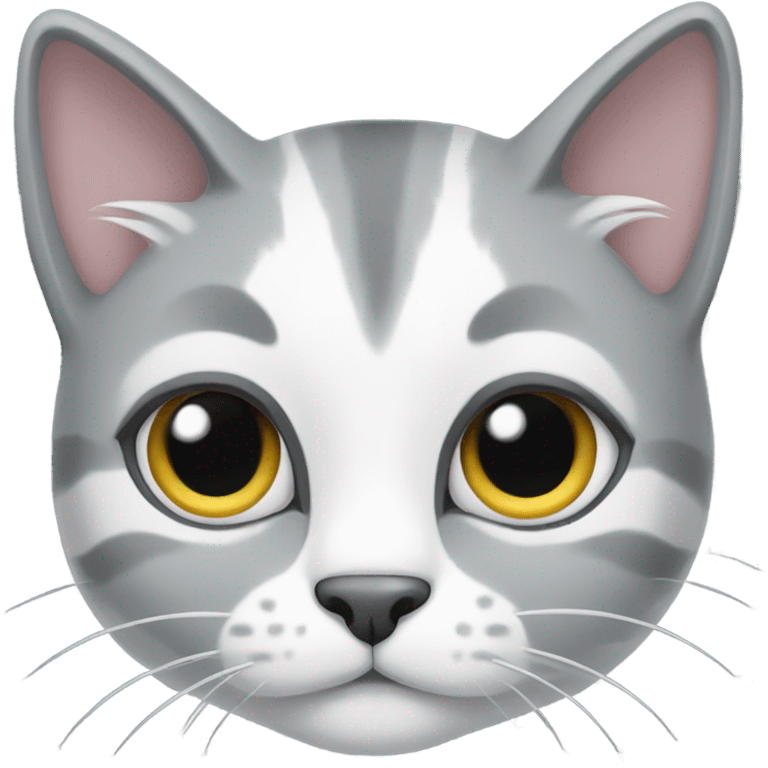 Grey and white cat emoji