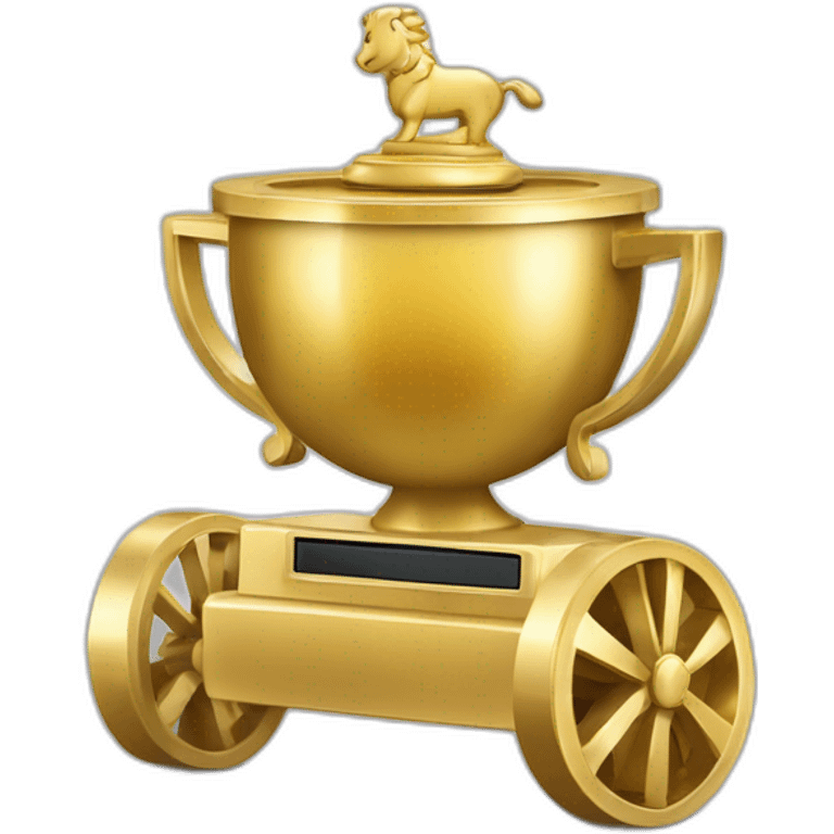 Trophée du monde de l'a'utomobile avec une roue en or dessus emoji