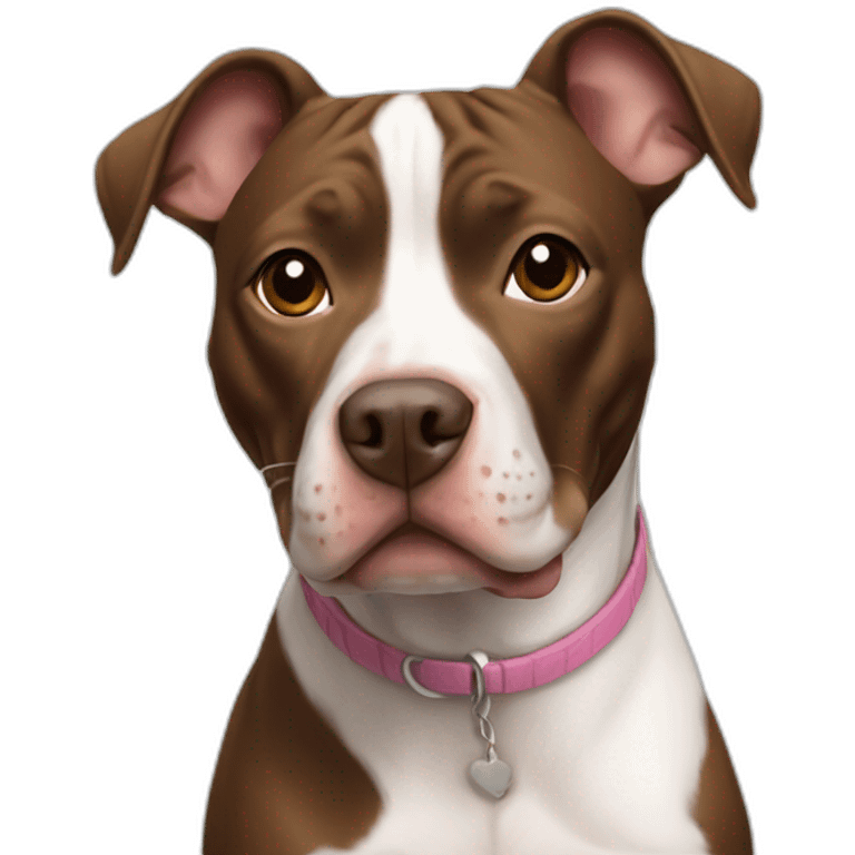 Brown pit bull with white rat terrier emoji