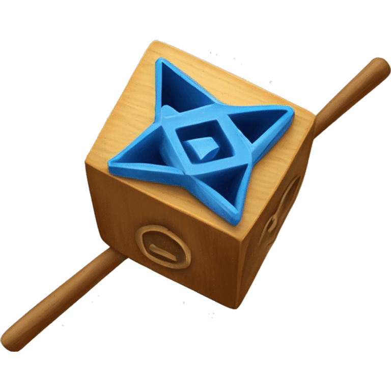 Jewish dreidel a cubed four-sided spinning top with a point on the bottom and a stick on the top used to spin it, played during the Jewish holiday of Hanukkah emoji