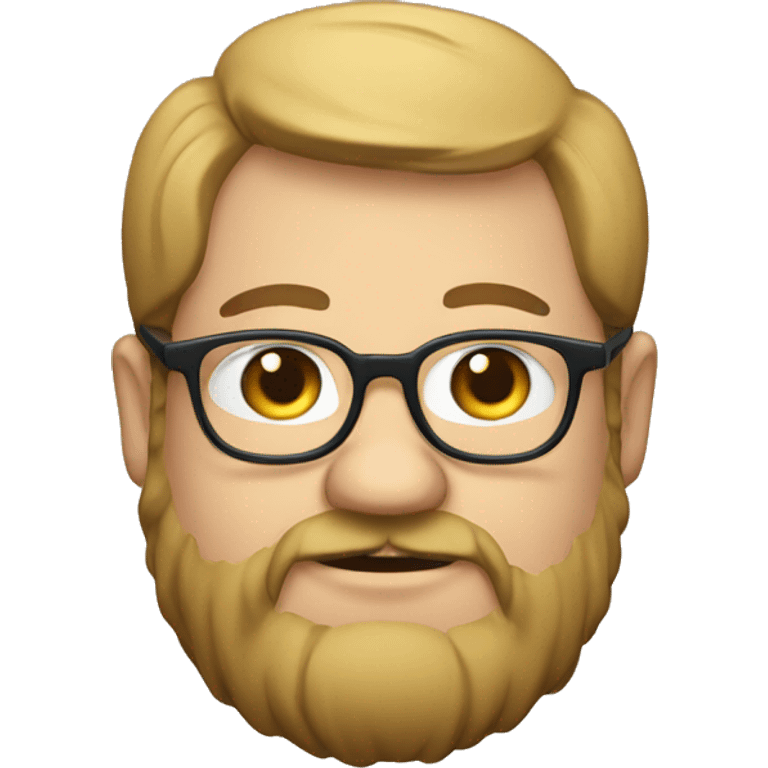 a fat nerd with glasses and a beard, emoji