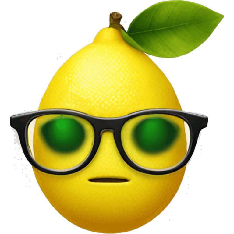 Lemon with a pair of glasses and no face emoji