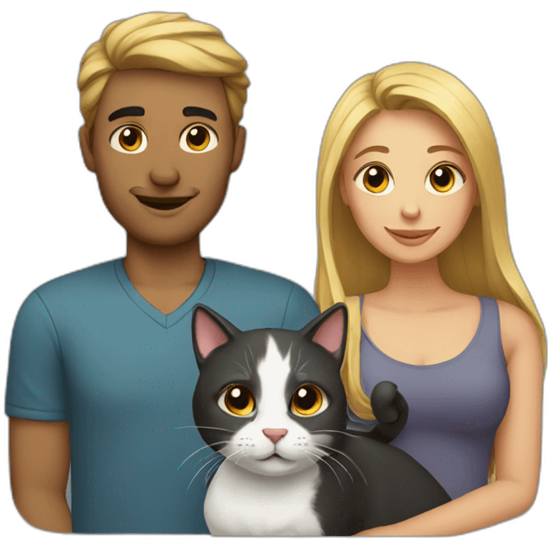 Couple with cat emoji