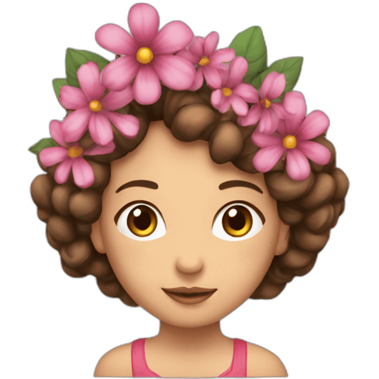 Fille avec une couronne de fleur emoji