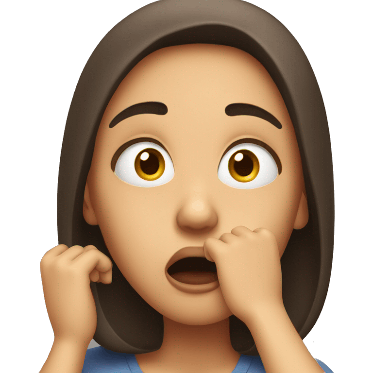 shocked girl with hands on face  emoji