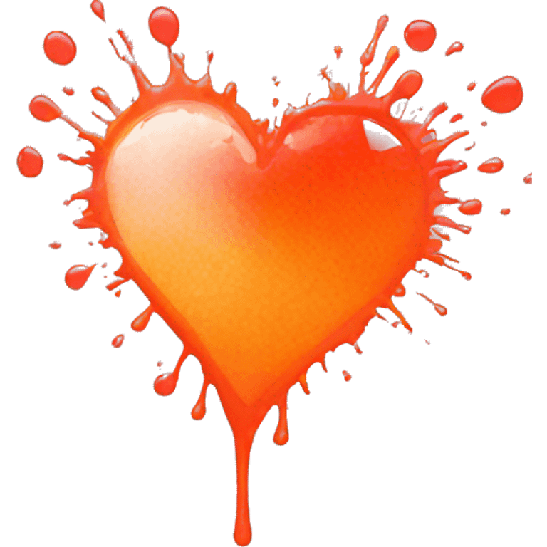 splattered paint heart glowing red-orange warmth emoji