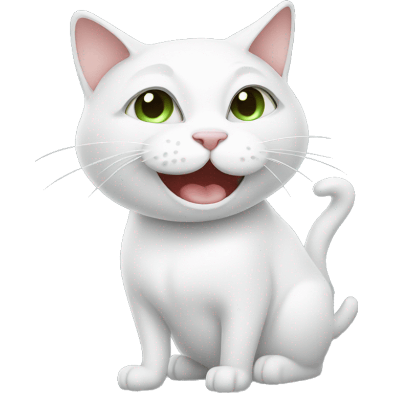 Smiling Smoking White cat emoji