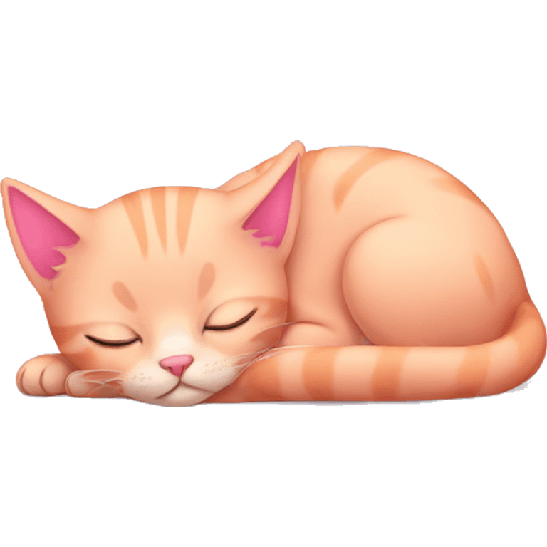 pink kitten sleeping emoji