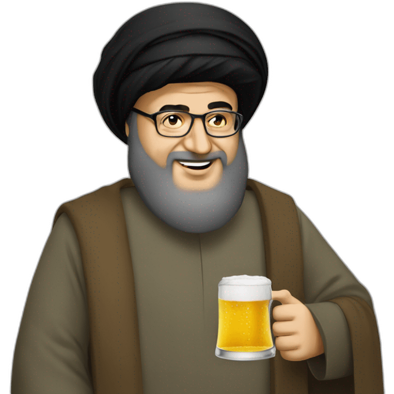 Hasan nasrallah drinking beer emoji