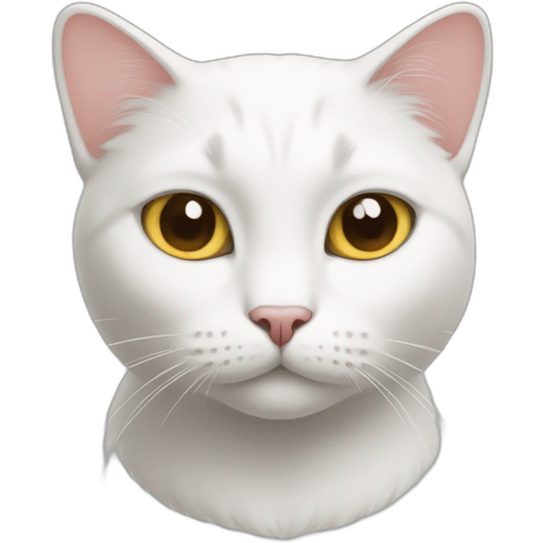 White cat with no neck emoji