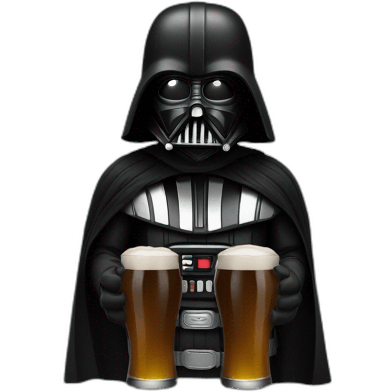 dark vador qui bois une bière emoji