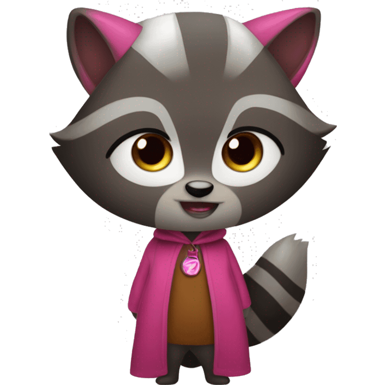 Cute racoon dressed as Wanda maximoff emoji