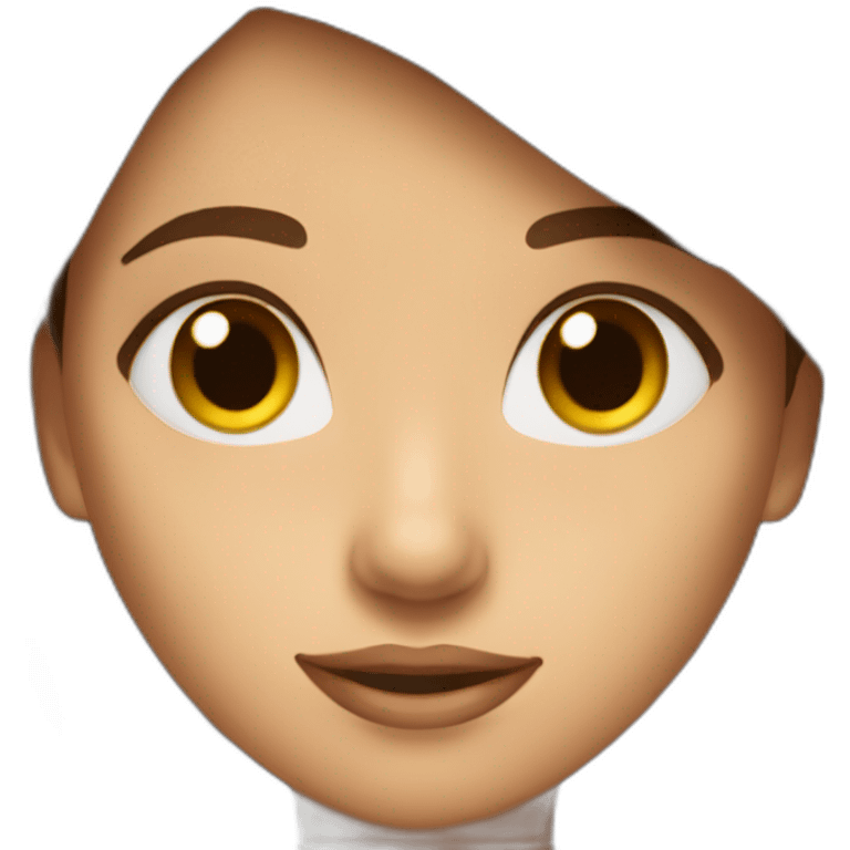 femme cheveux brune yeux marron emoji