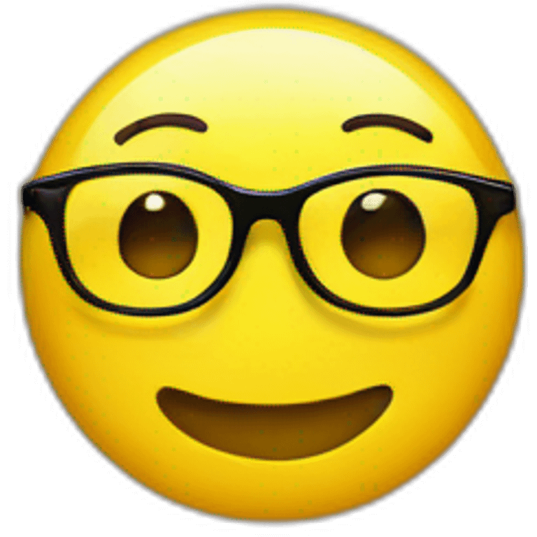 yellow smiley with glasses nerd emoji