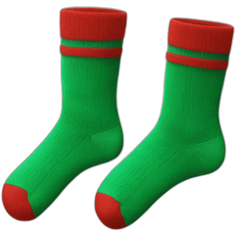 Green and red socks emoji