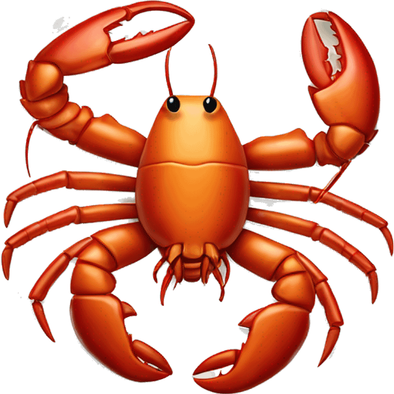 cooked red lobster served on a plate, with a focus on its claws and tail, vibrant and appetizing.” emoji