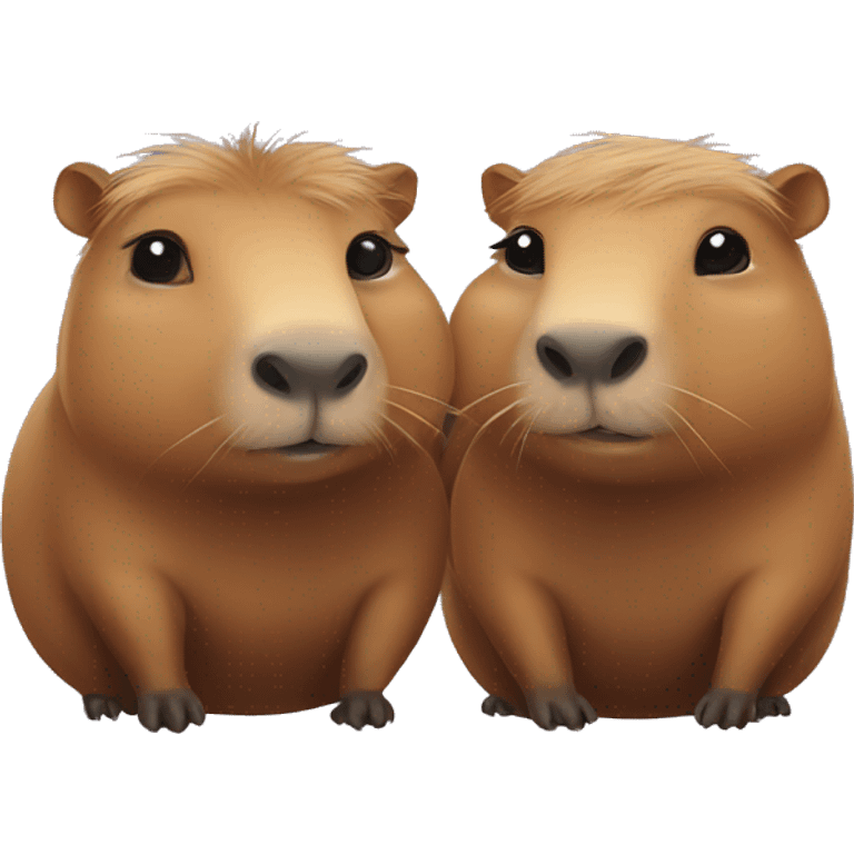 Capybara couple love emoji