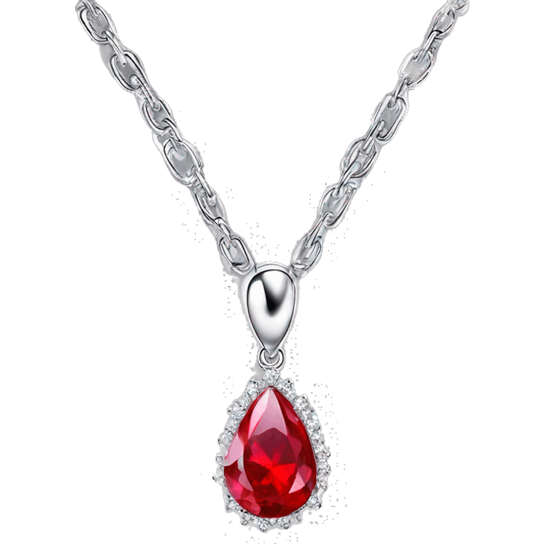 red tear ruby necklace with chain emoji floating moving flying chain  emoji