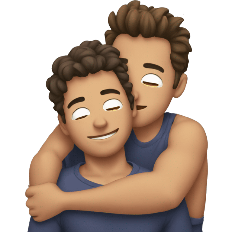 Guys cuddling emoji