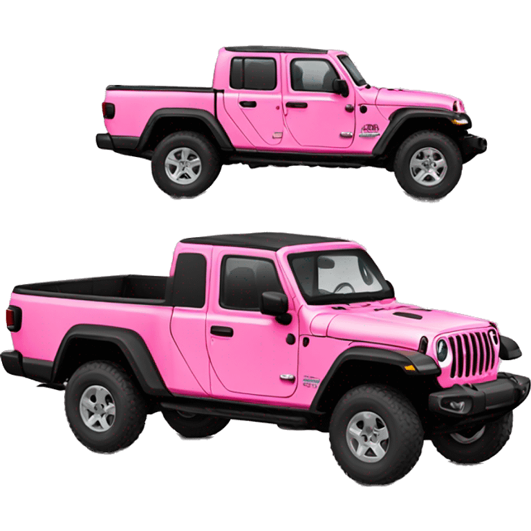 Realistic pink Jeep Gladiator truck. emoji