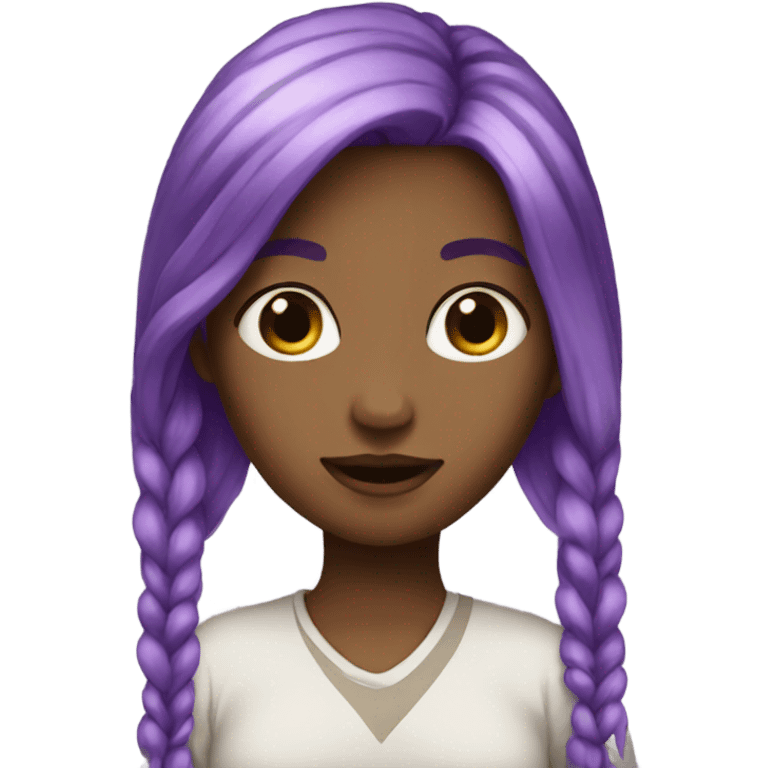 Girl emoji long purple hair  emoji