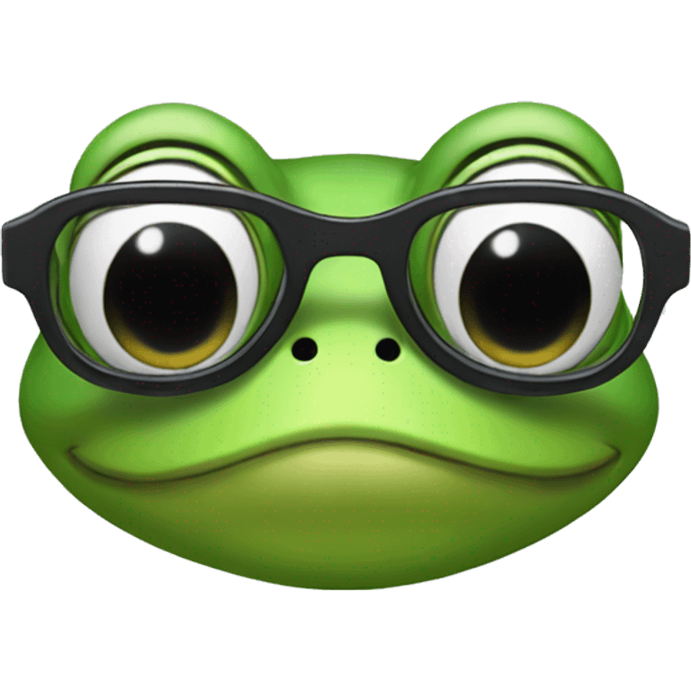 Ugly frog with glasses emoji