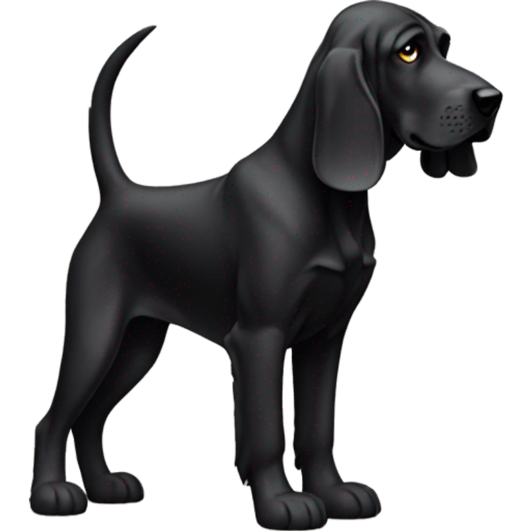 Black bloodhound standing  emoji