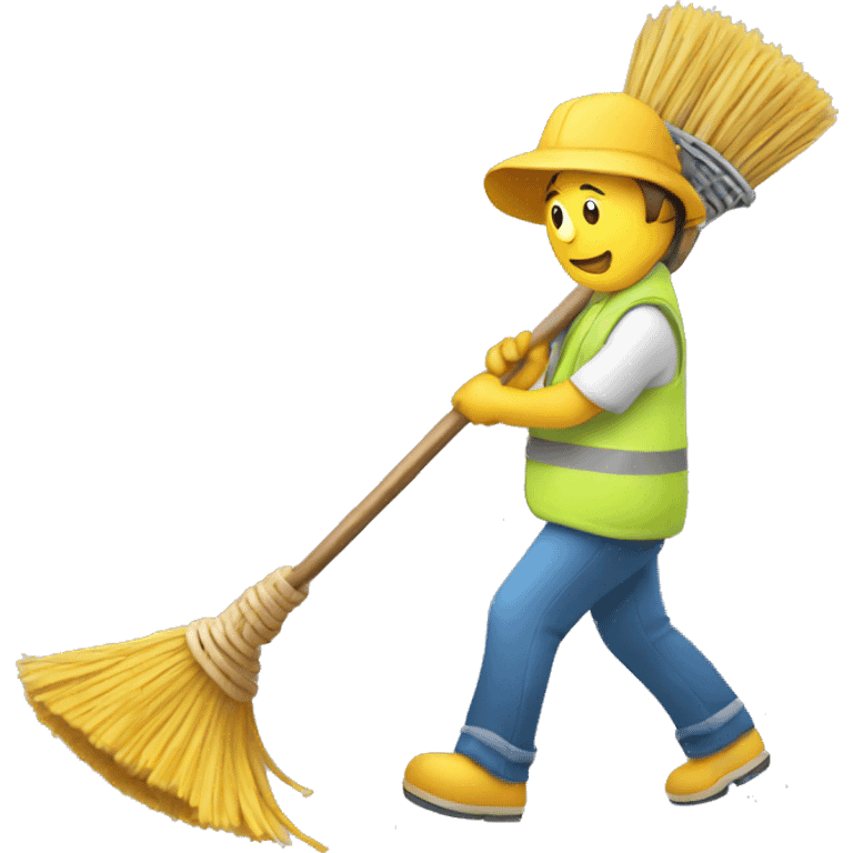 a broom cleaning a network` emoji