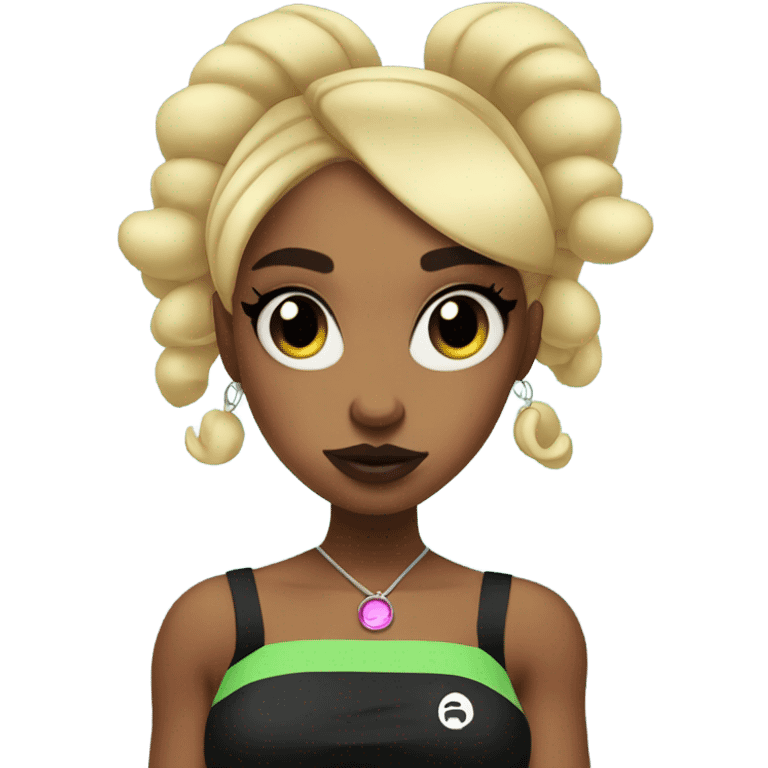 Blonde powerpuff girl with septum piercing emoji