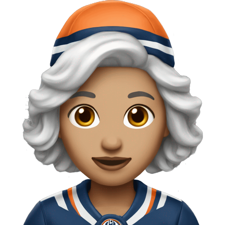 Edmonton Oilers hat female grey hair emoji