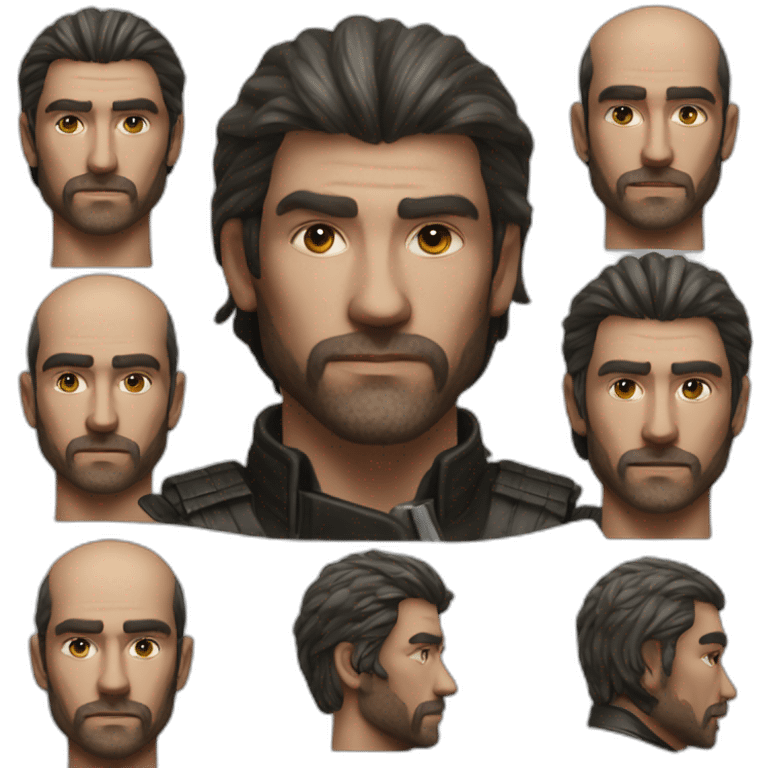 Badass harly rider hyper realistic man face emoji