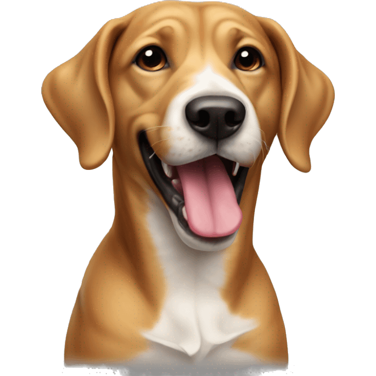 realistic dog with tongue out emoji