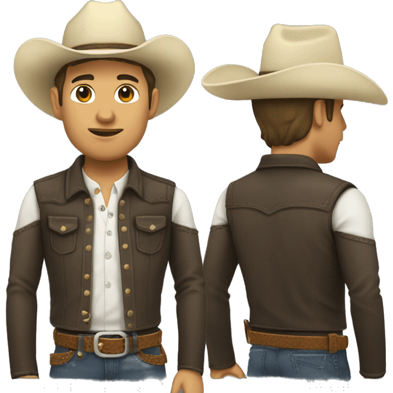 vaquero con cabello blanco sin barba emoji