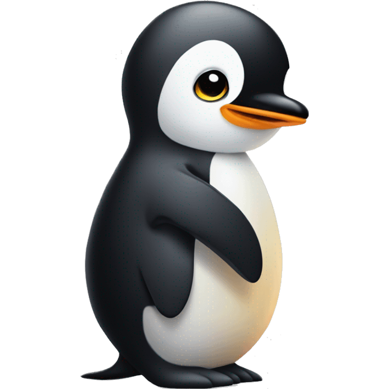 Cute hugging penguin  emoji