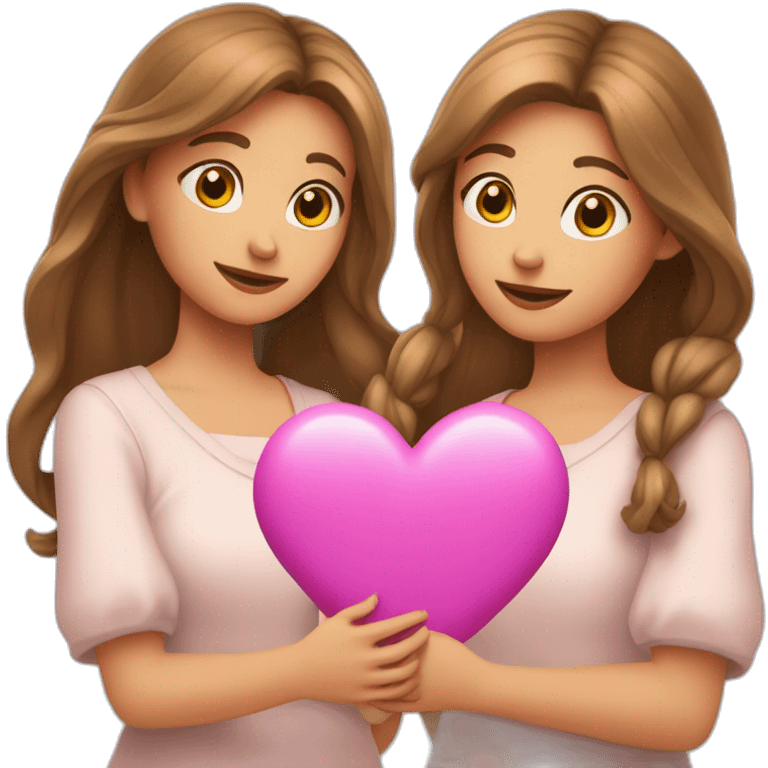 Deux filles qui fond des coeur avec ses mains emoji