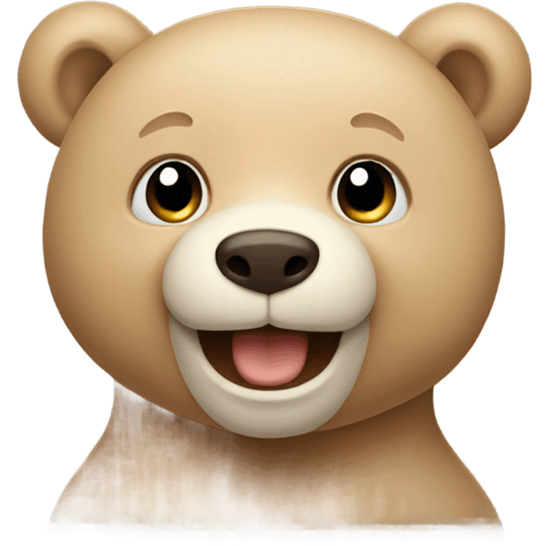 Happy beige bear emoji