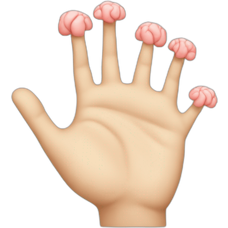 Hand with brain emoji