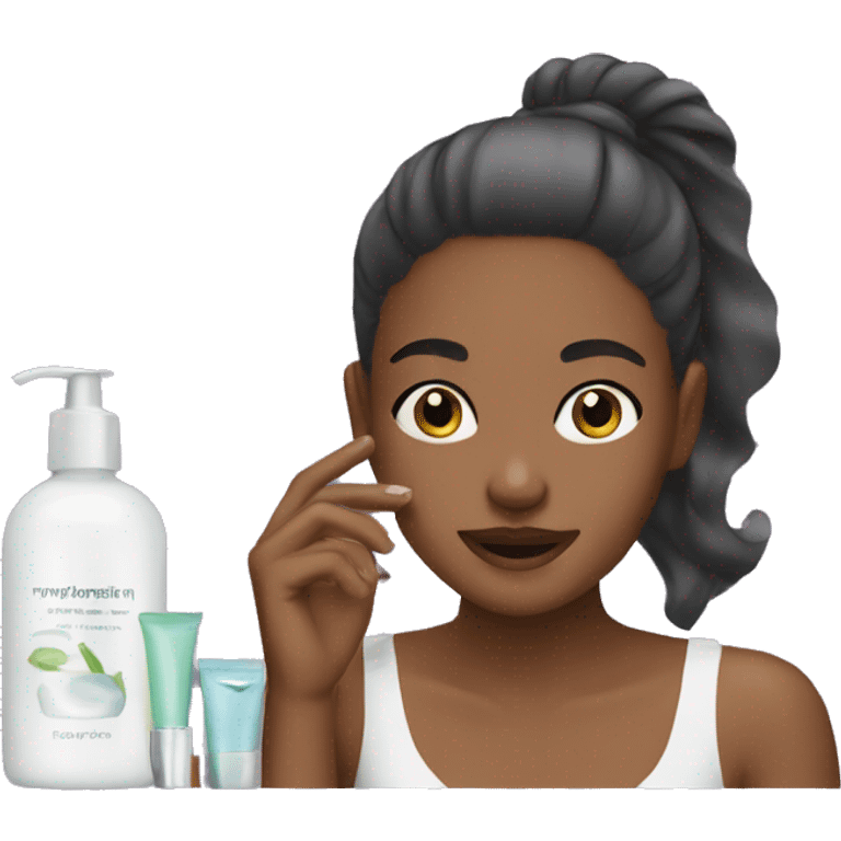 girl doing skincare emoji