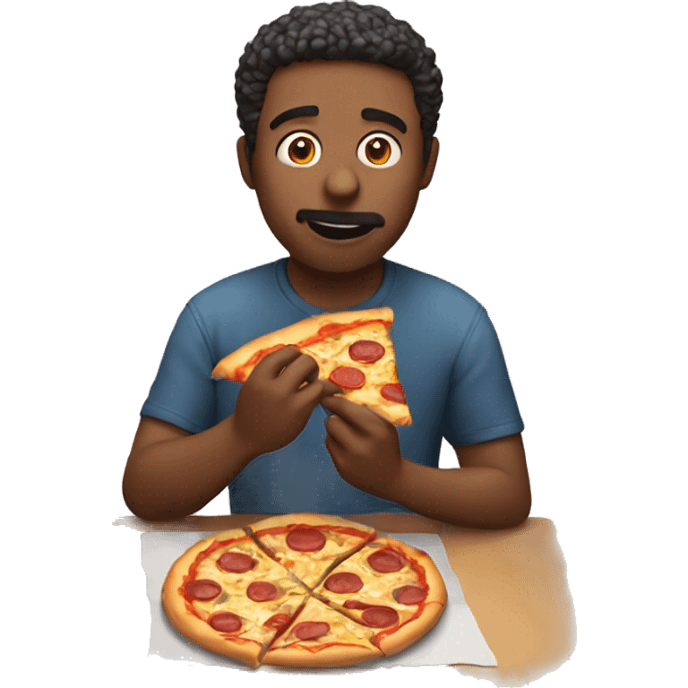 Man eating pizza emoji