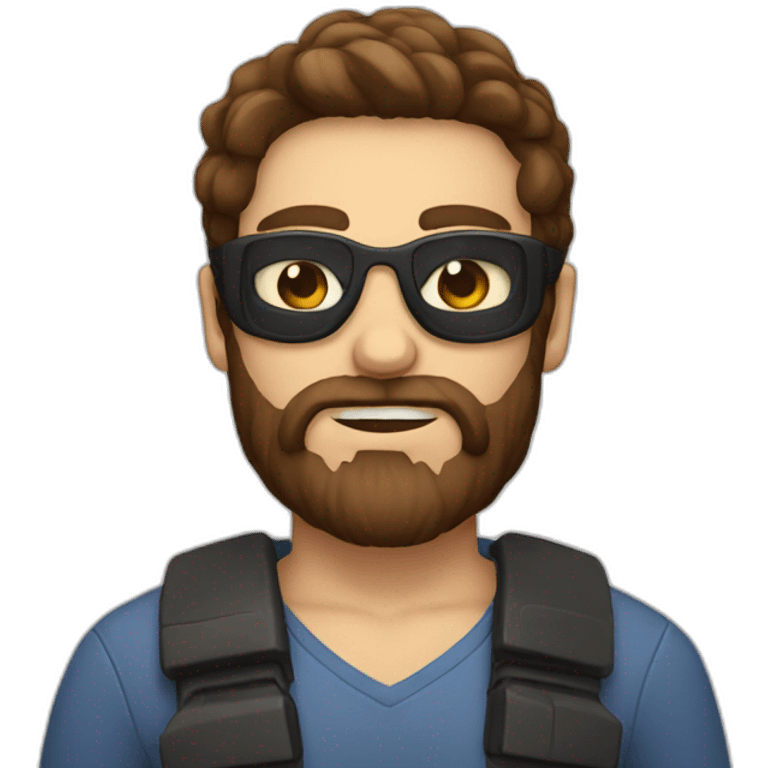 Brown hair guy with beard and eyepatch emoji