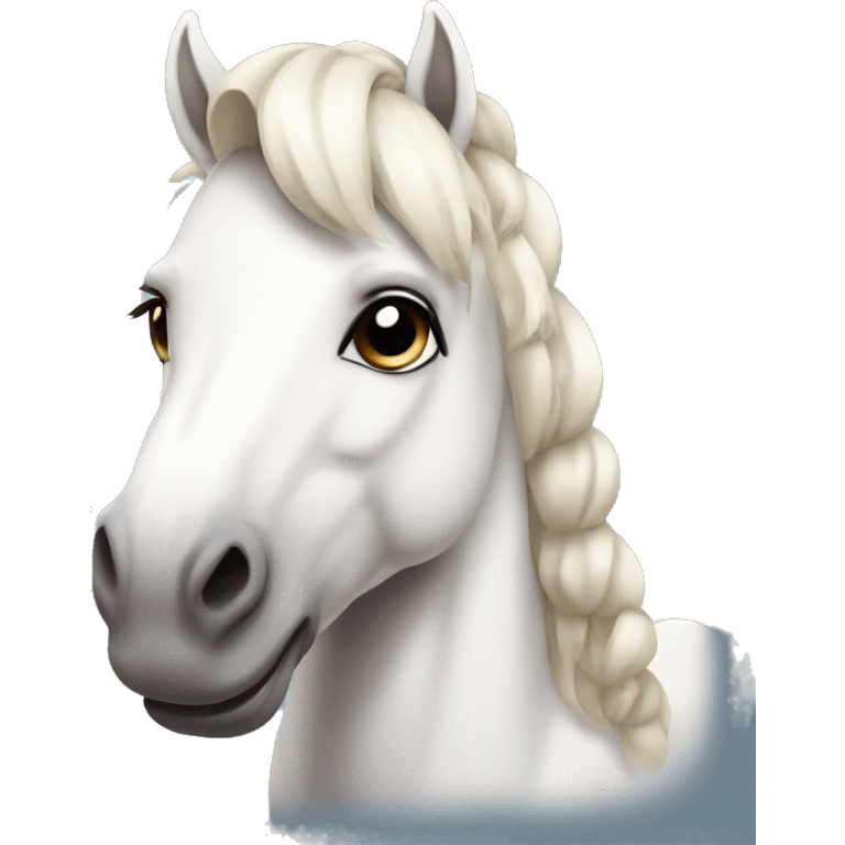 cute horse with a white bow emoji