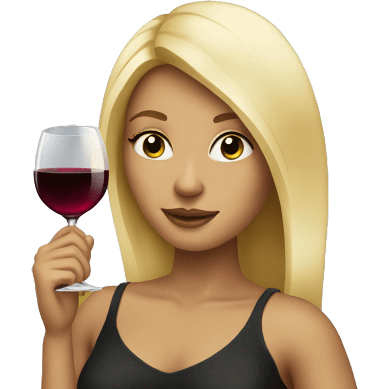 blonde girl with wine  emoji