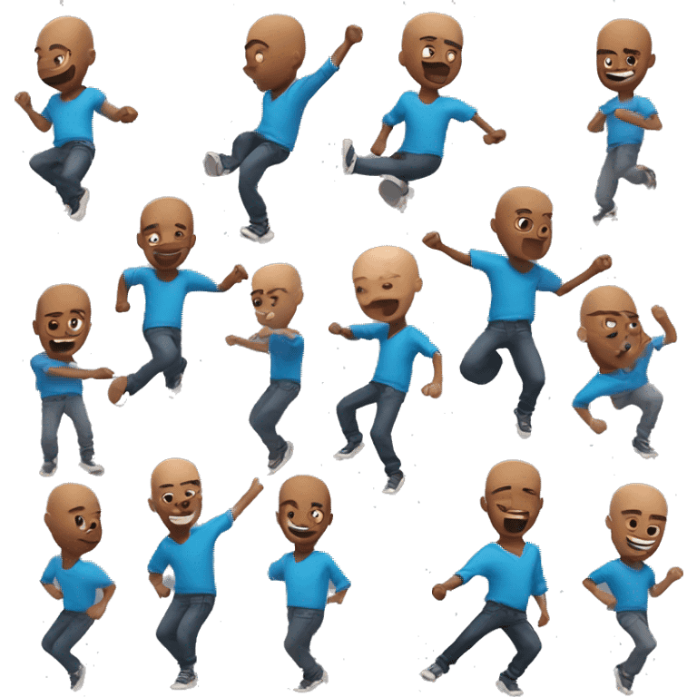 a bald young man doing the billy bounce fortnite dance emoji