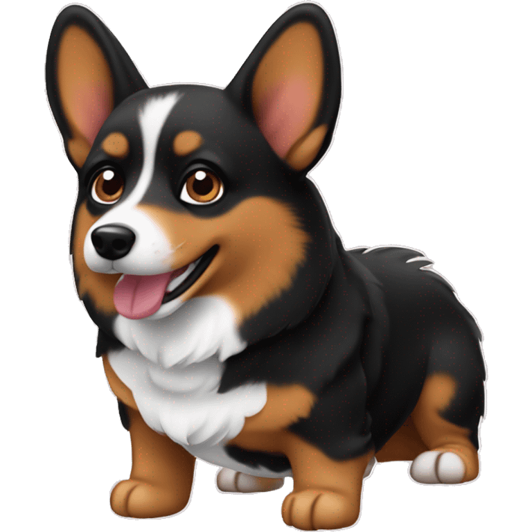 Black corgi 80s pointy ears emoji