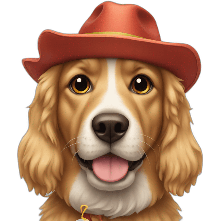 Dog with a hat and ball emoji