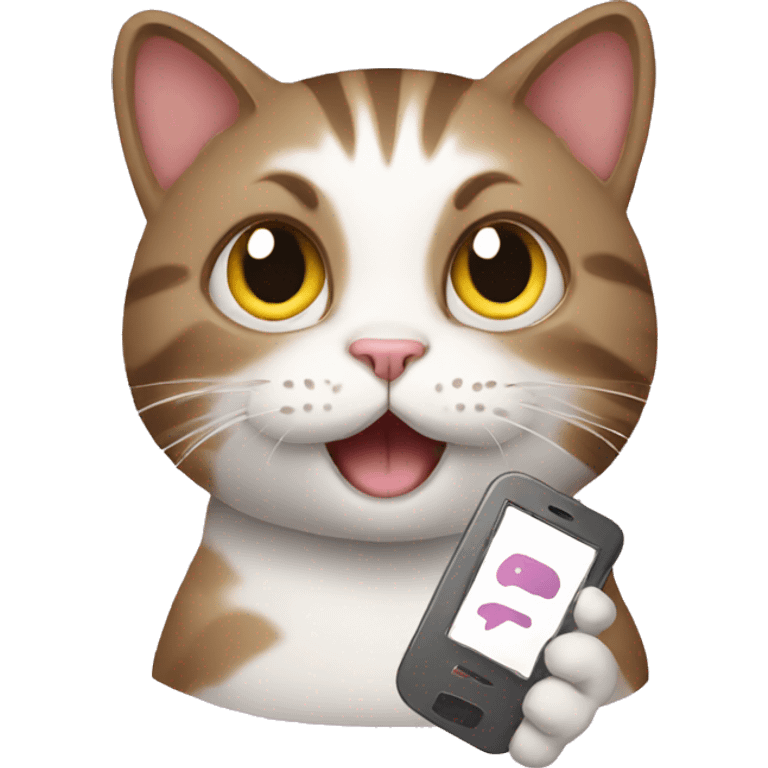 cat with phone emoji