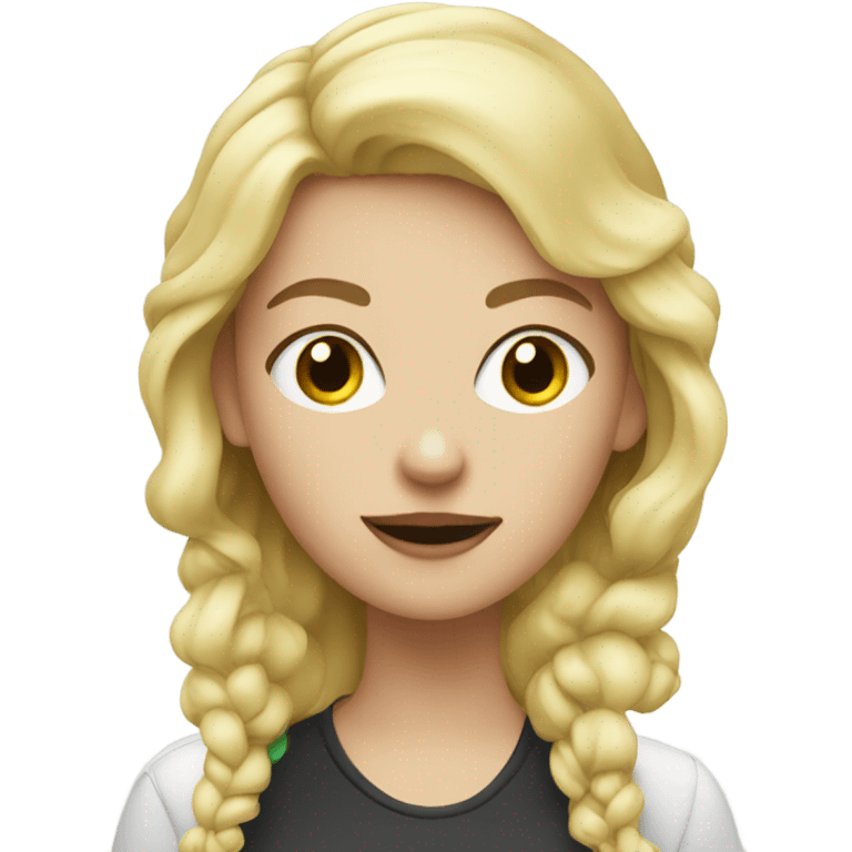 blonde girl with vape emoji