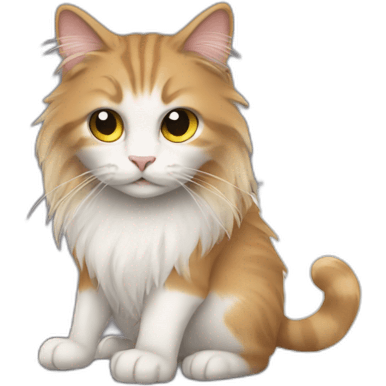 cat with long hair on a laptop emoji