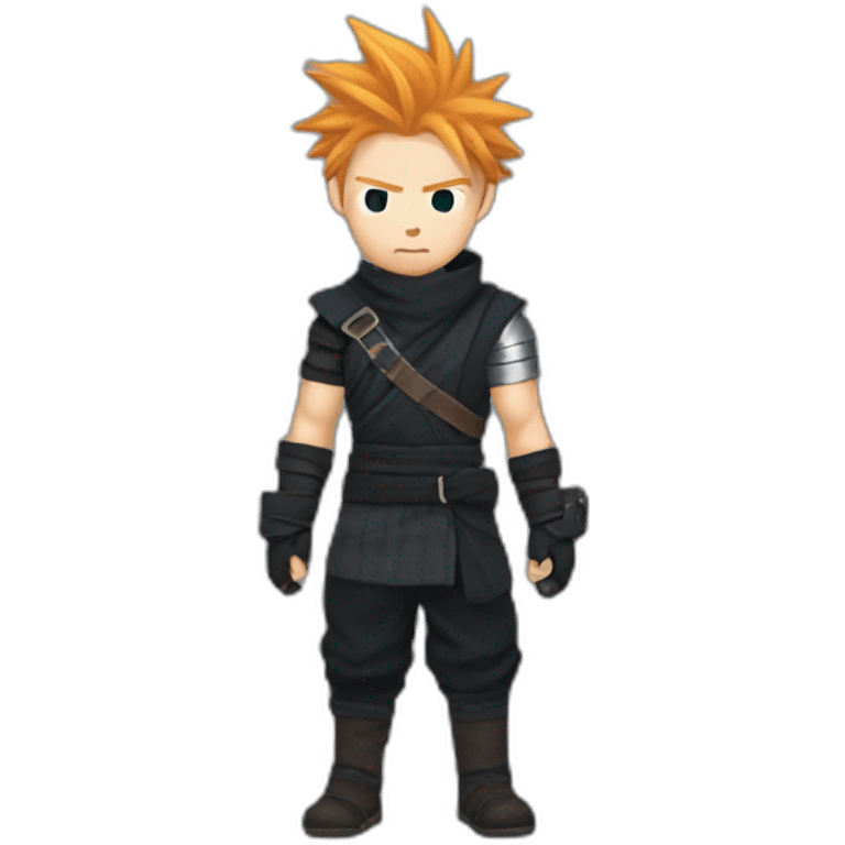 Ginger cloud strife with ninja clothes emoji